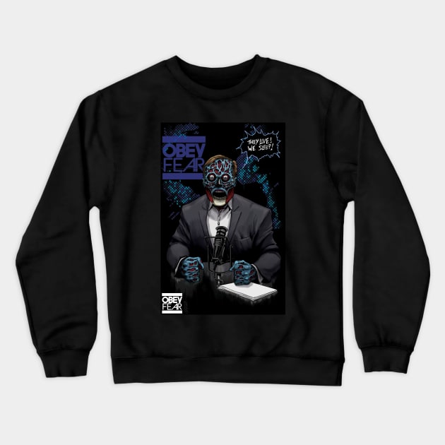 Alex Jones Alien agenda Crewneck Sweatshirt by ZornowMustBeDestroyed